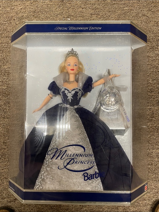 Barbie Other - Barbie Millennium Princess Doll in Navy & Silver Gown